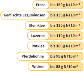 Mögliche Stickstoffbindung durch Gründüngung