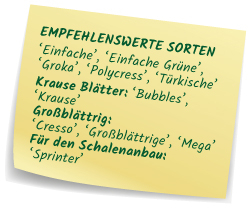 Empfehlenswerte Sorten